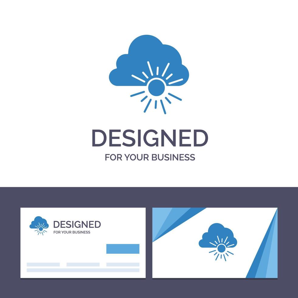 Creative Business Card and Logo template Cloud Nature Spring Sun Vector Illustration