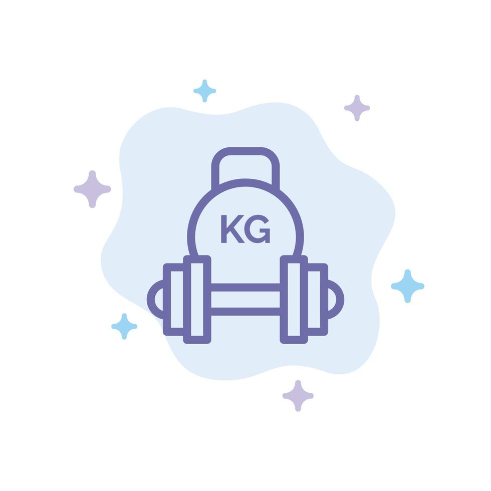 Barbell Dumbbell Equipment Kettle bell Weight Blue Icon on Abstract Cloud Background vector
