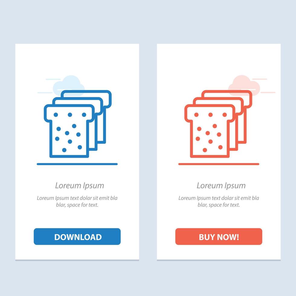 Bread Food Education  Blue and Red Download and Buy Now web Widget Card Template vector