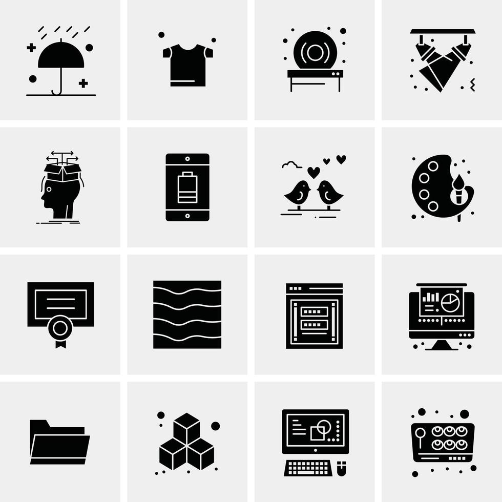 16 iconos universales de negocios vector ilustración de icono creativo para usar en proyectos relacionados con la web y dispositivos móviles