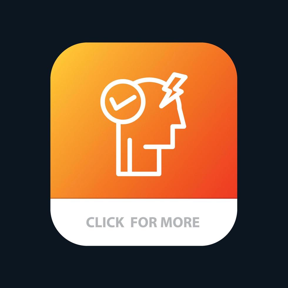 Brain Mind Power Power Mode Activate Mobile App Button Android and IOS Line Version vector