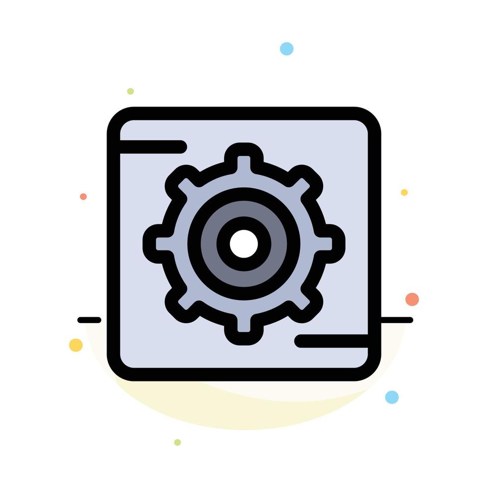Gear Setting Box Abstract Flat Color Icon Template vector