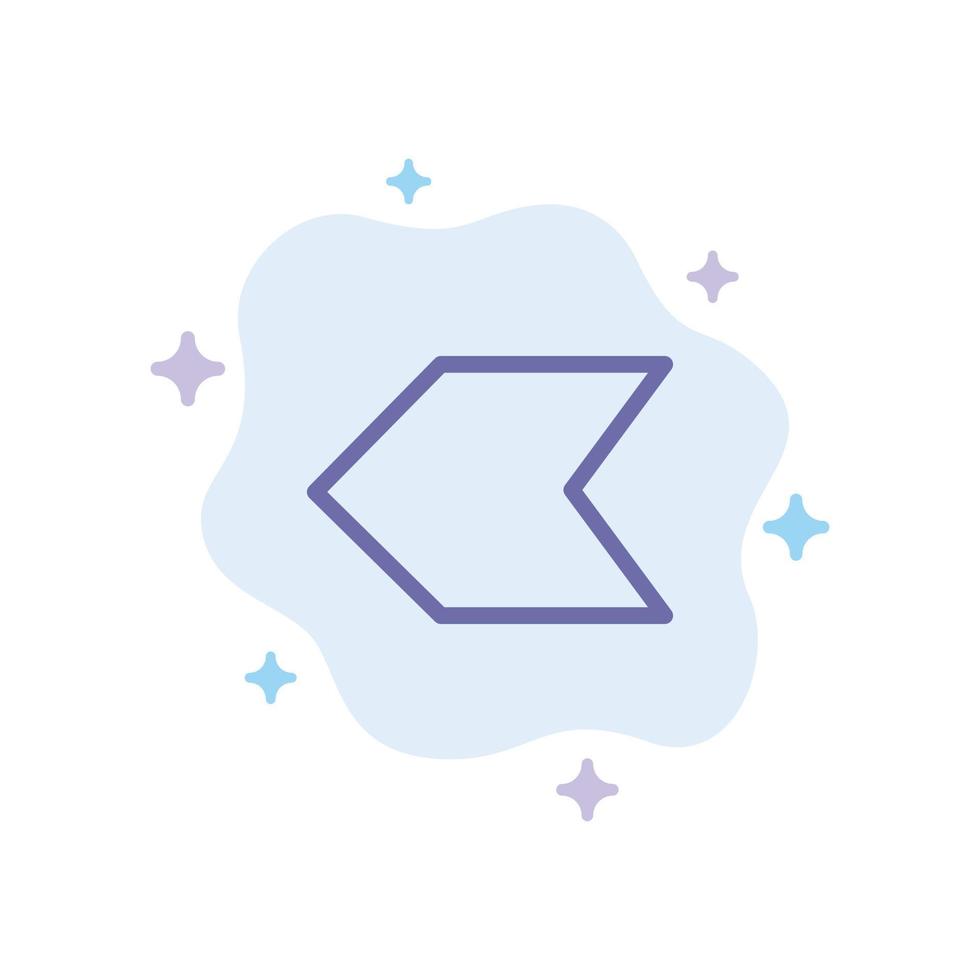 Arrow Pointer Left Blue Icon on Abstract Cloud Background vector