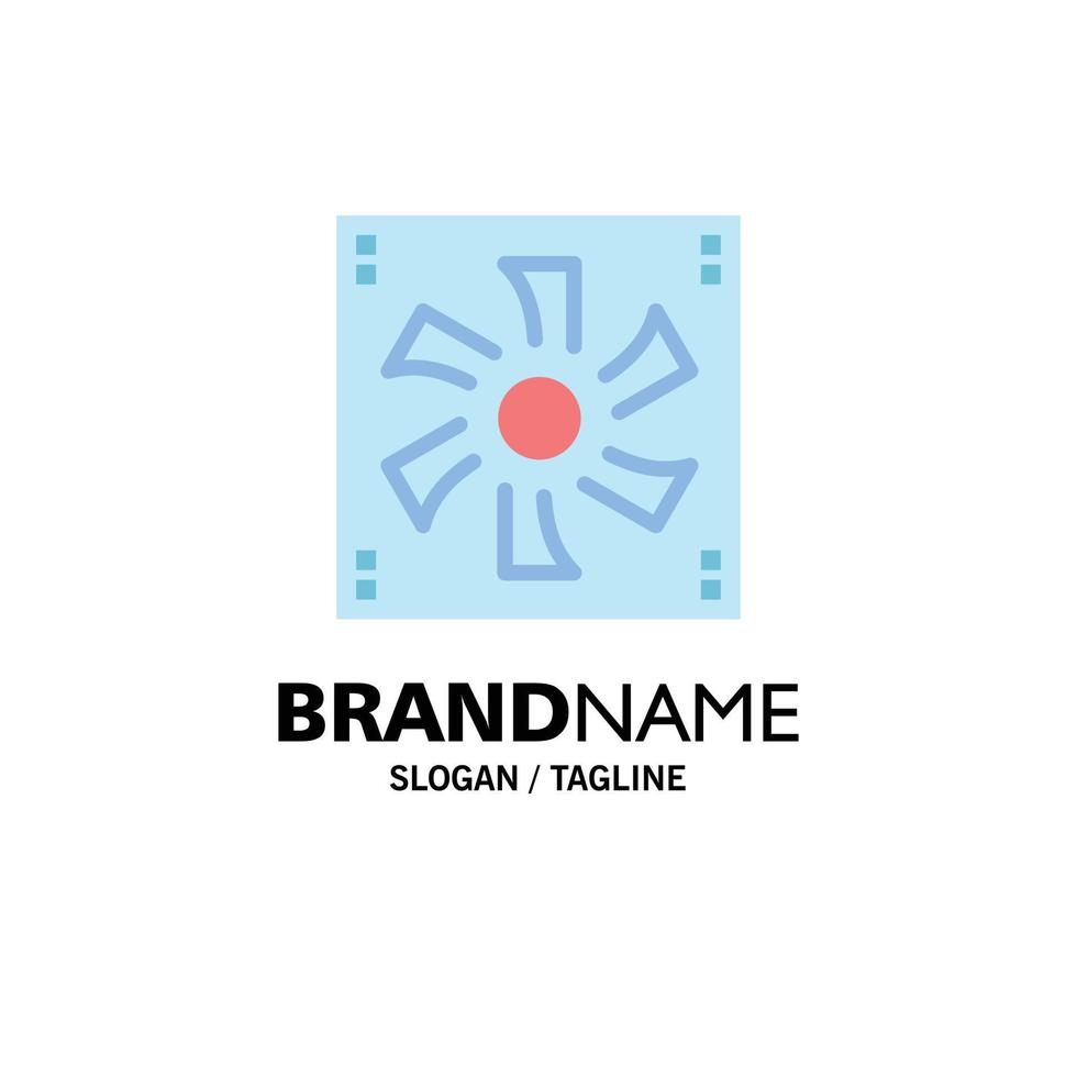 Cooler Fan Computer Cooler Device Fan Business Logo Template Flat Color vector