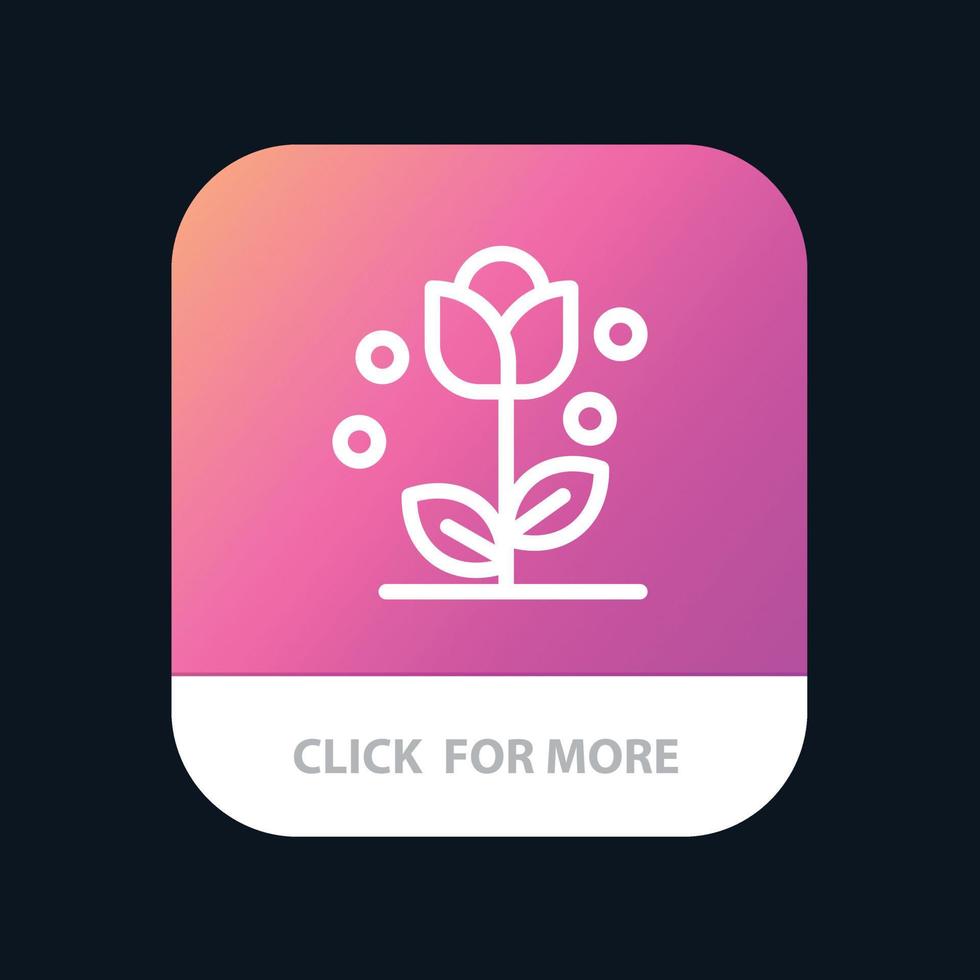 Flora Floral Flower Nature Spring Mobile App Button Android and IOS Line Version vector