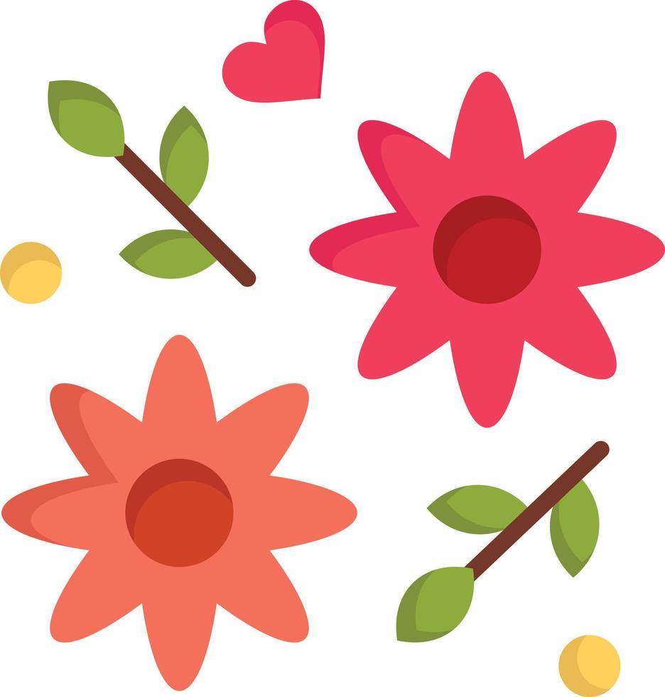 flor regalo amor boda color plano icono vector icono banner plantilla