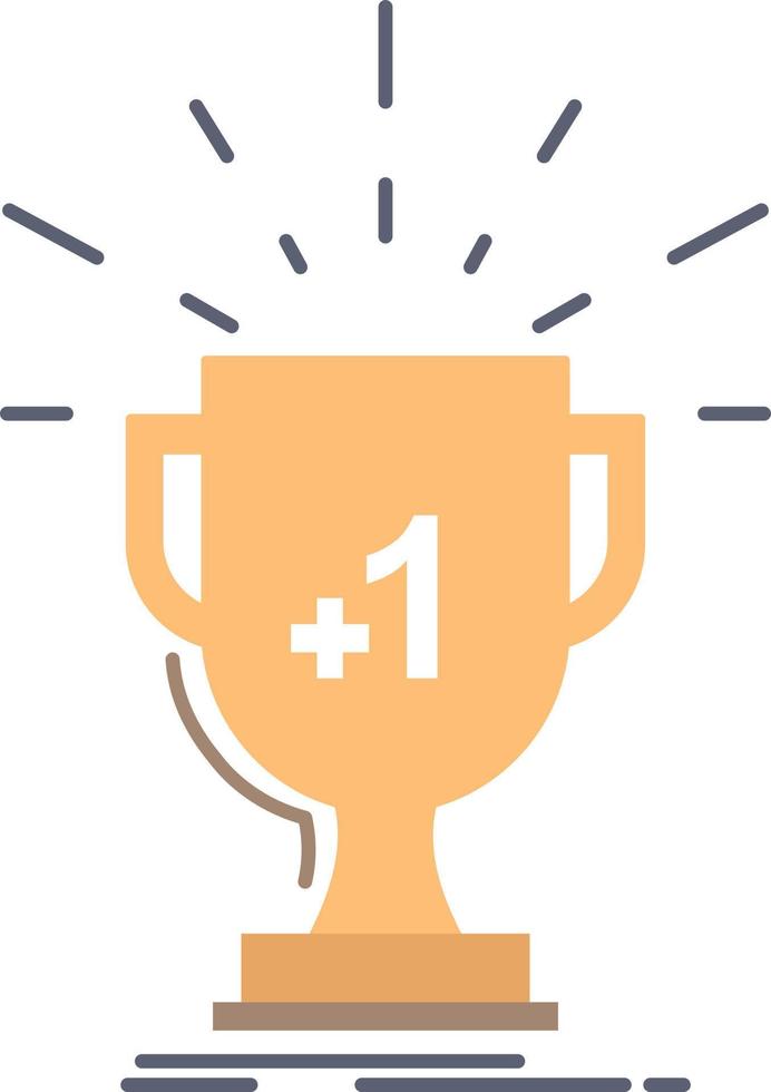 award trophy win prize first Flat Color Icon Vector