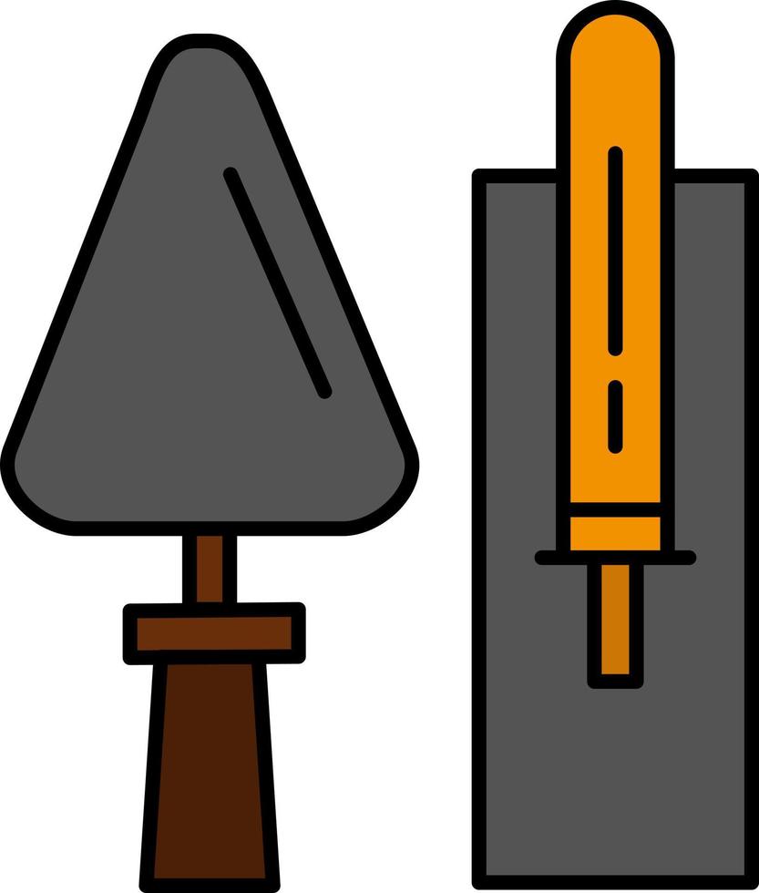 Trowel Brickwork Construction Masonry Tool  Flat Color Icon Vector icon banner Template