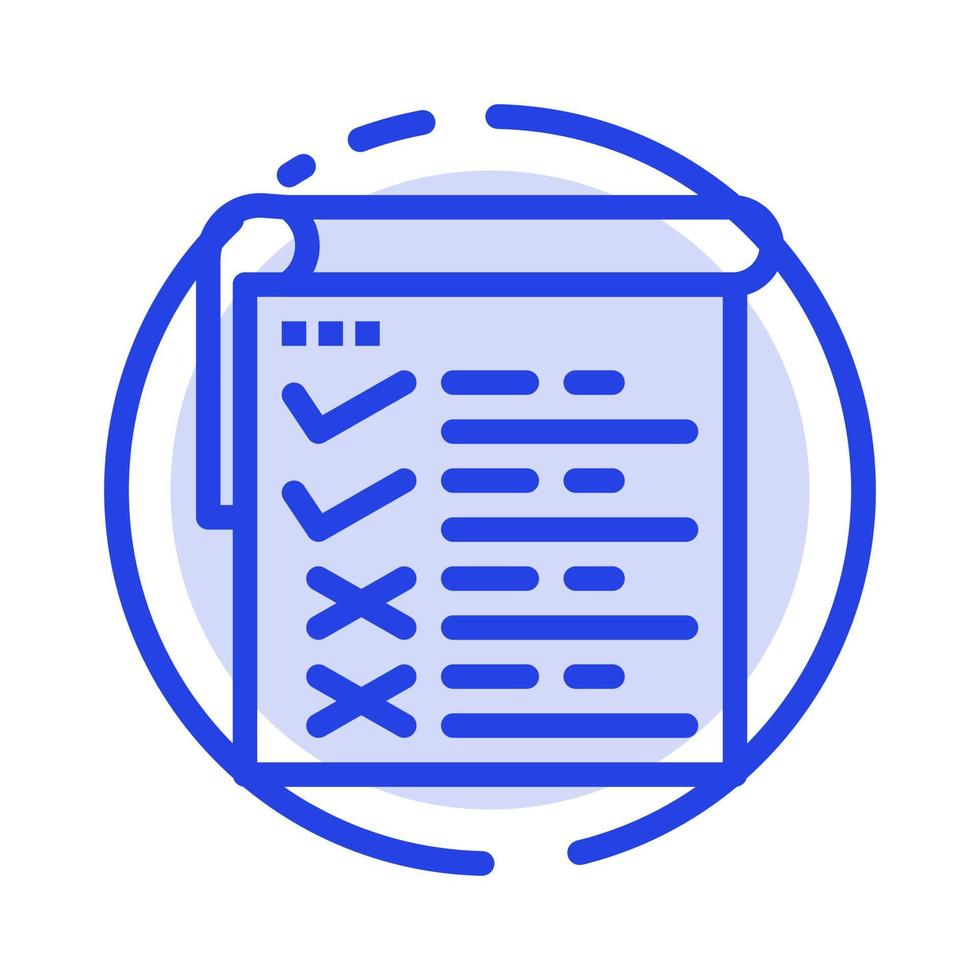 Checklist Testing Report Qa Blue Dotted Line Line Icon vector