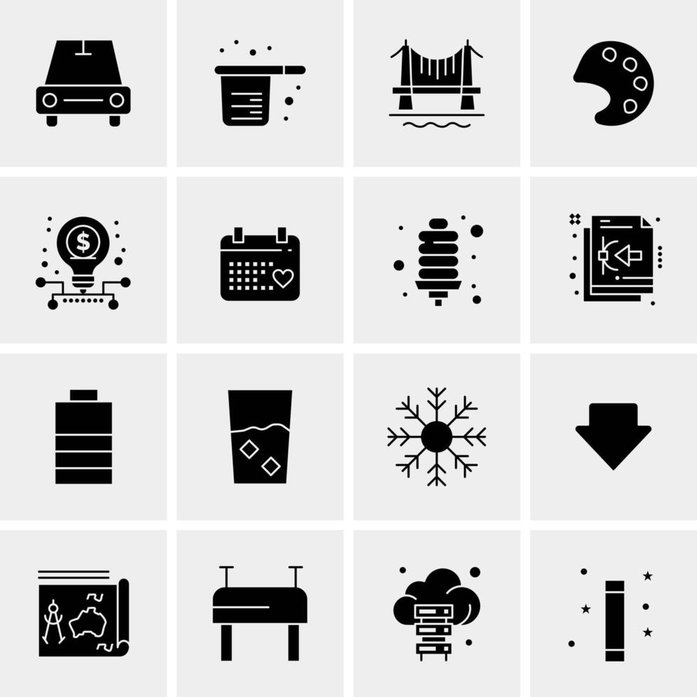 16 iconos universales de negocios vector ilustración de icono creativo para usar en proyectos relacionados con la web y dispositivos móviles