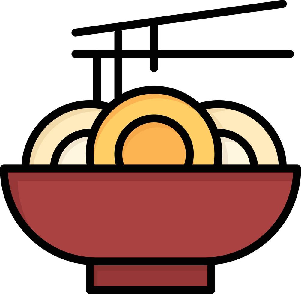 Noodle Food China Chinese  Flat Color Icon Vector icon banner Template