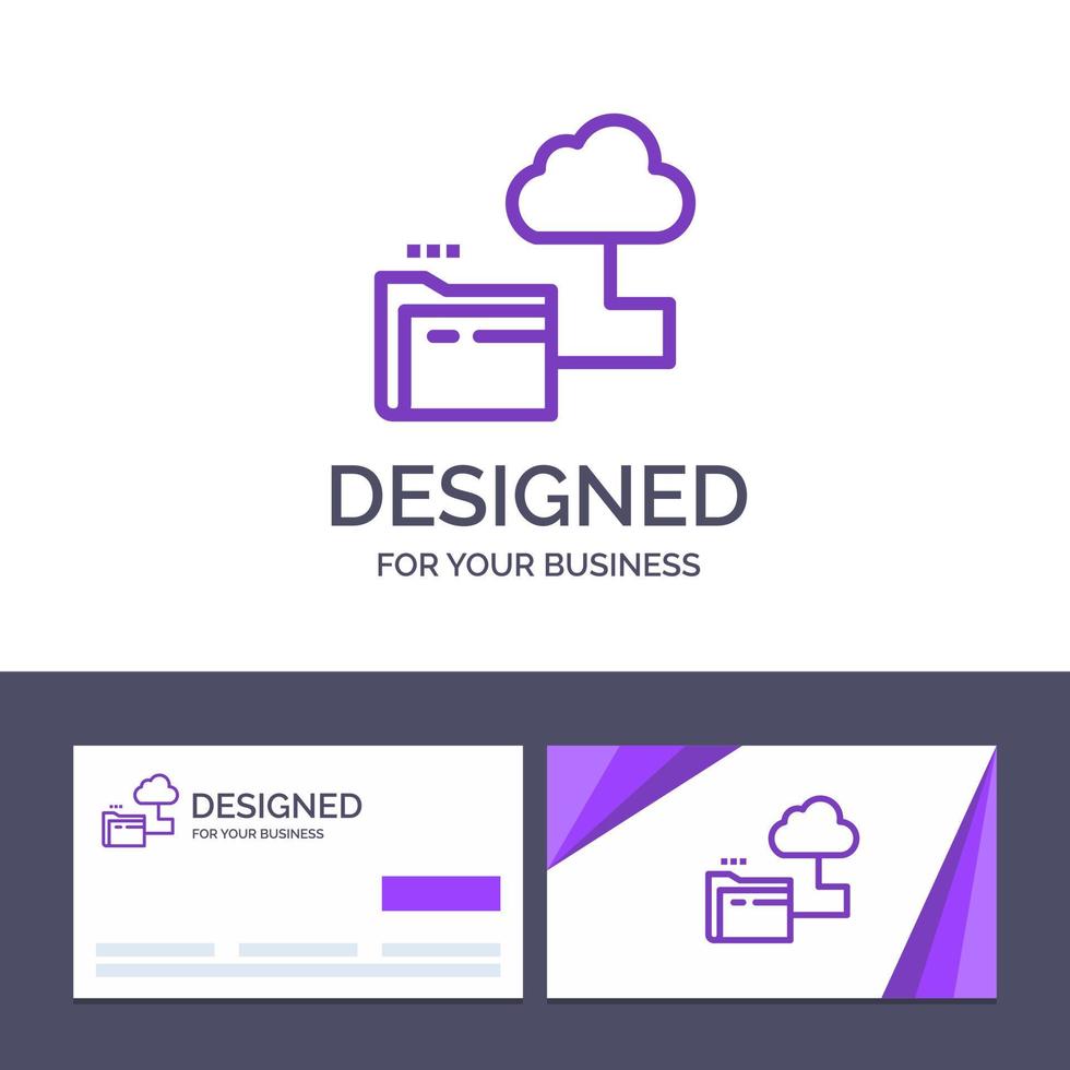 Creative Business Card and Logo template Cloud Folder Storage File Vector Illustration