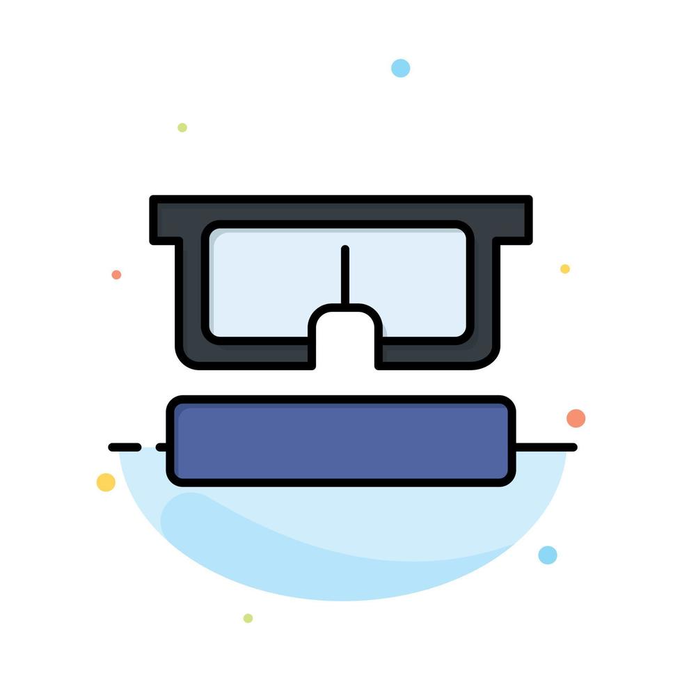 Virtual Glasses Medical Eye Abstract Flat Color Icon Template vector