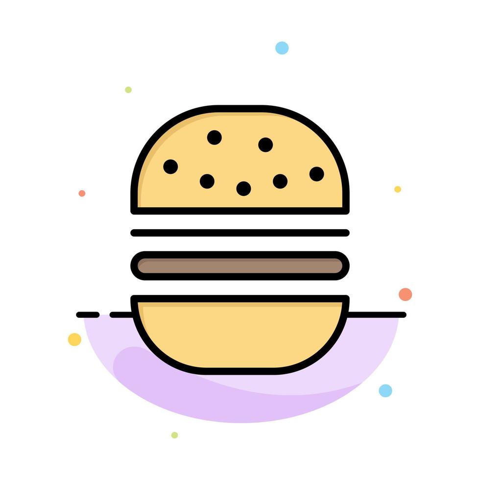Burger Fast food Fast Food Abstract Flat Color Icon Template vector