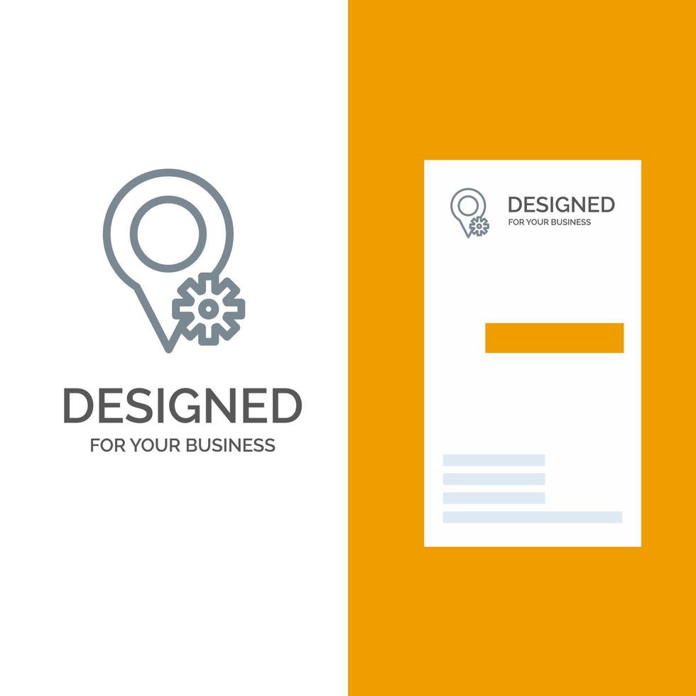 Location Map Settings Grey Logo Design and Business Card Template vector