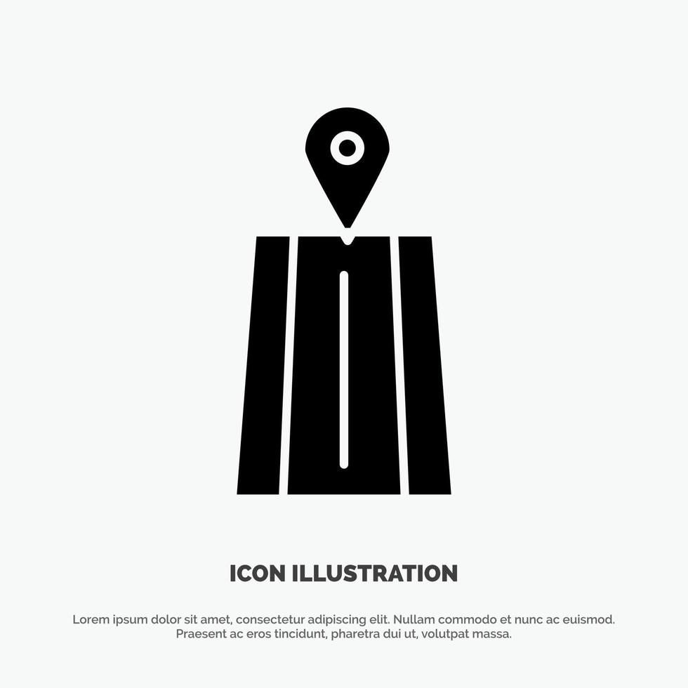 Navigation Road Route solid Glyph Icon vector