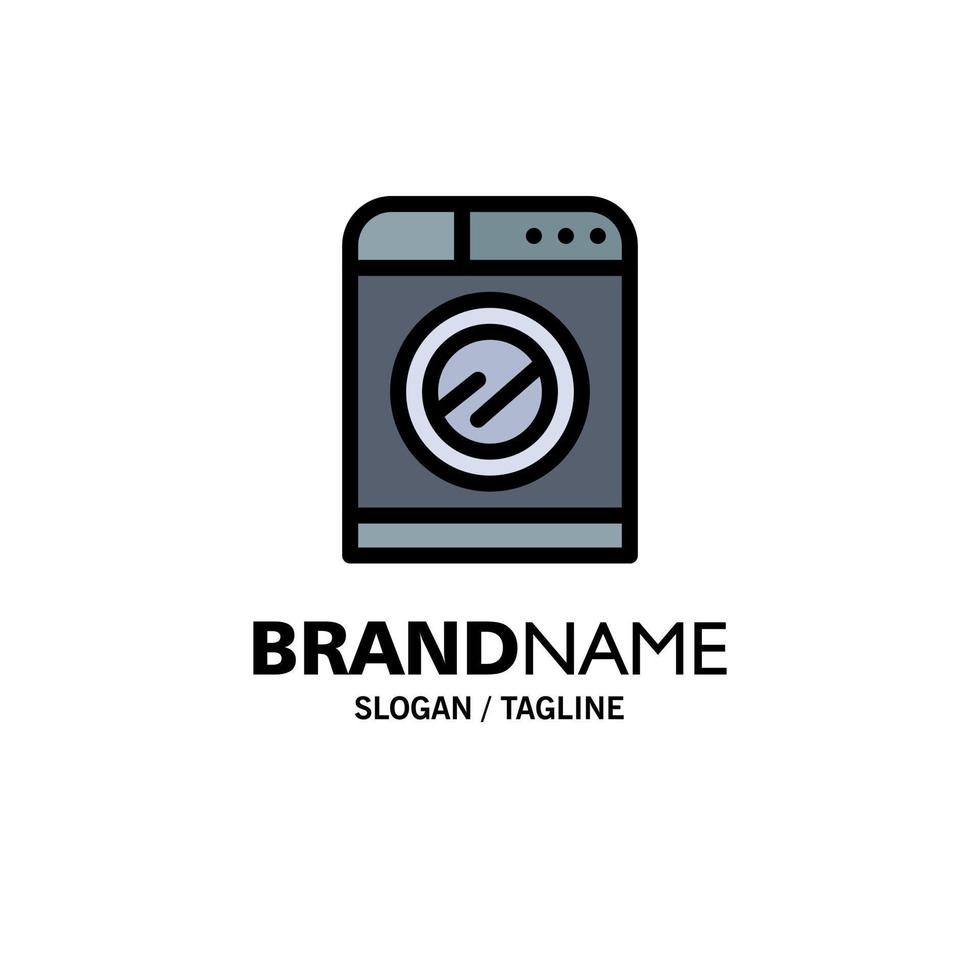 Machine Technology Washing Washing Business Logo Template Flat Color vector