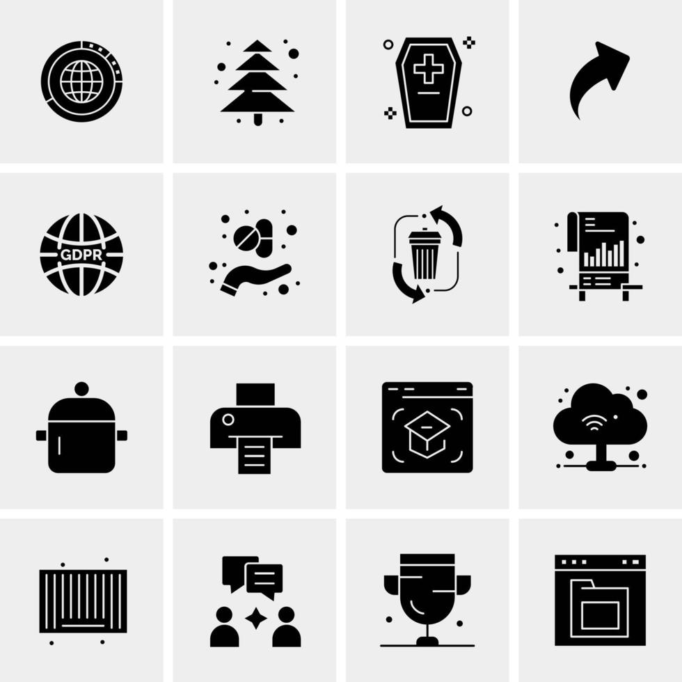 16 iconos universales de negocios vector ilustración de icono creativo para usar en proyectos relacionados con la web y dispositivos móviles