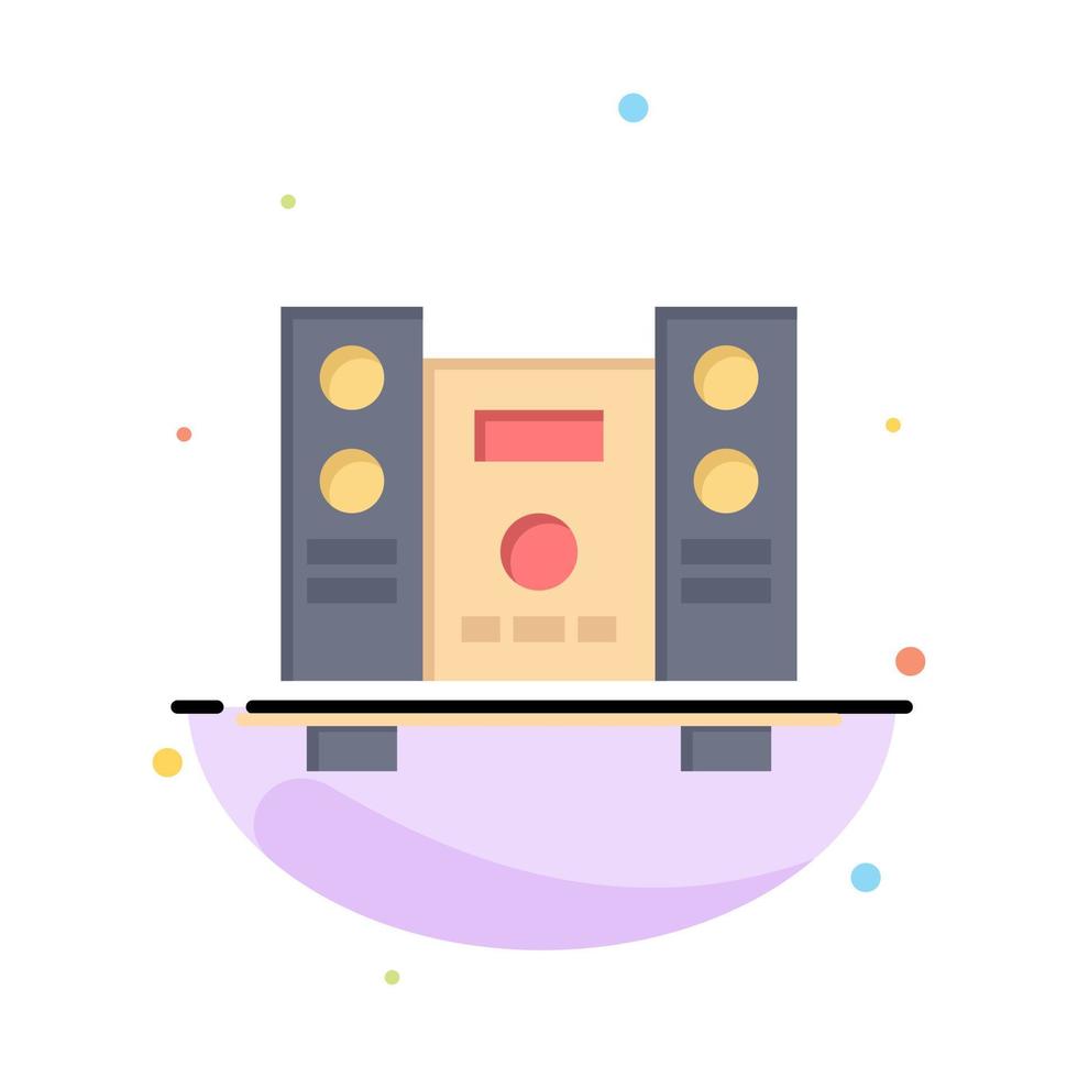 Woofer Loud Speaker Music Abstract Flat Color Icon Template vector
