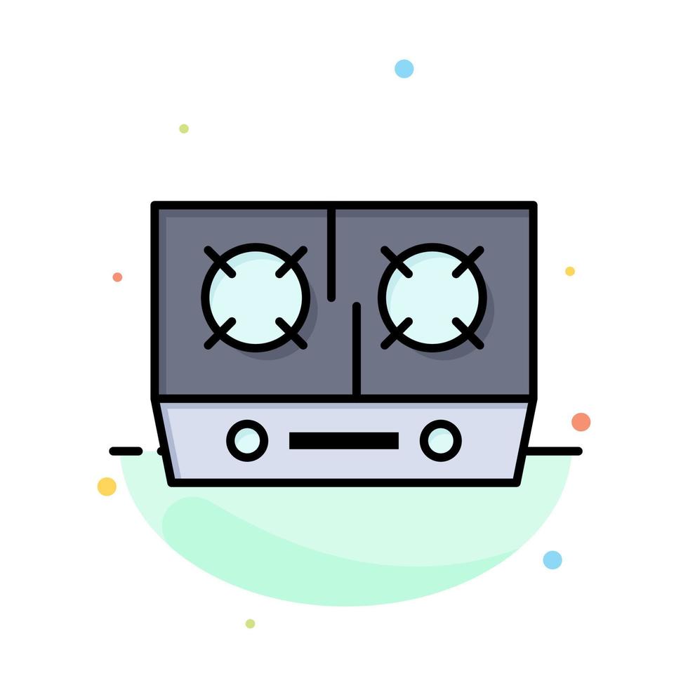 Stove Gas Kitchen Cooking Abstract Flat Color Icon Template vector