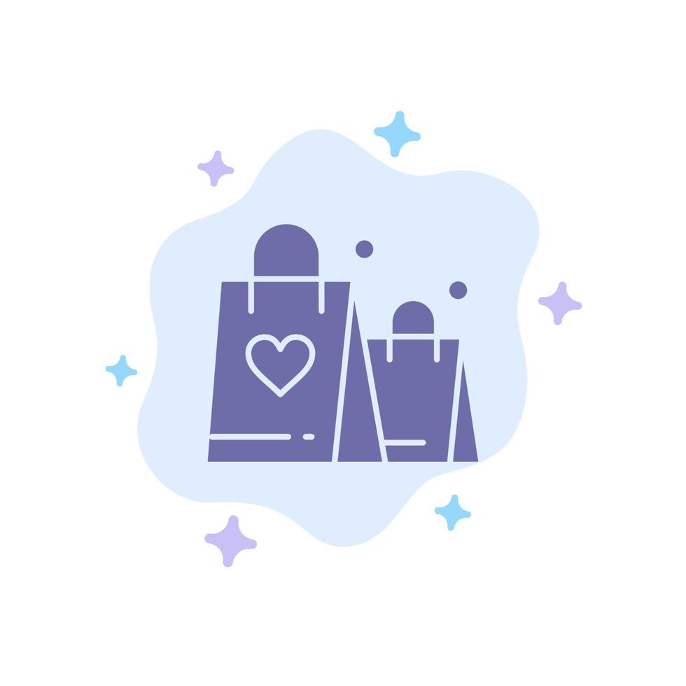 Handbag Love Heart Wedding Blue Icon on Abstract Cloud Background vector
