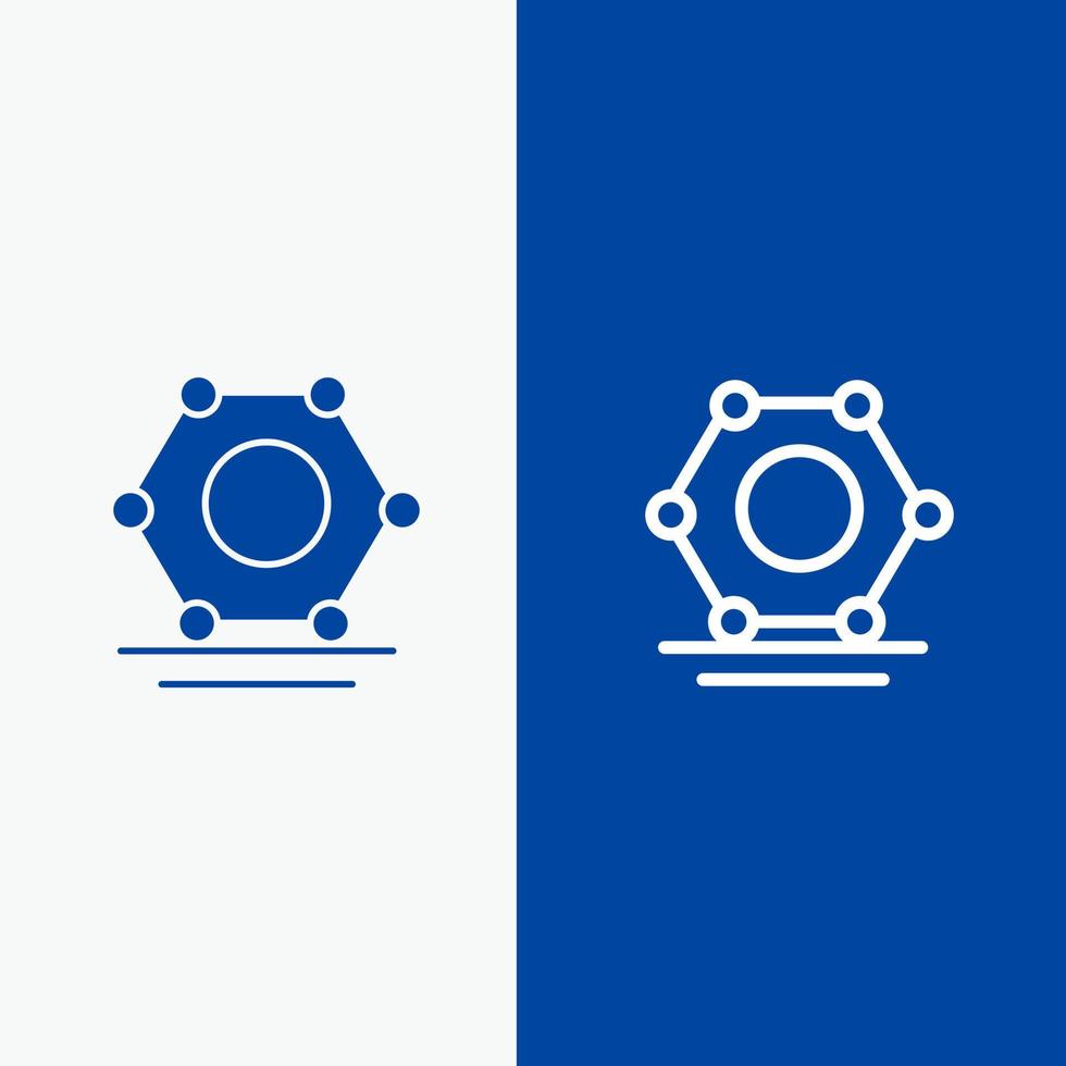 Digital Network Super connected Line and Glyph Solid icon Blue banner Line and Glyph Solid icon Blue banner vector