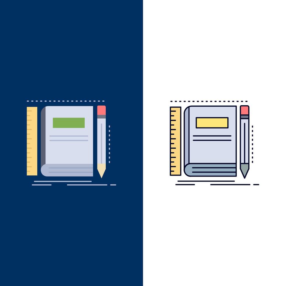 Book notebook notepad pocket sketching Flat Color Icon Vector