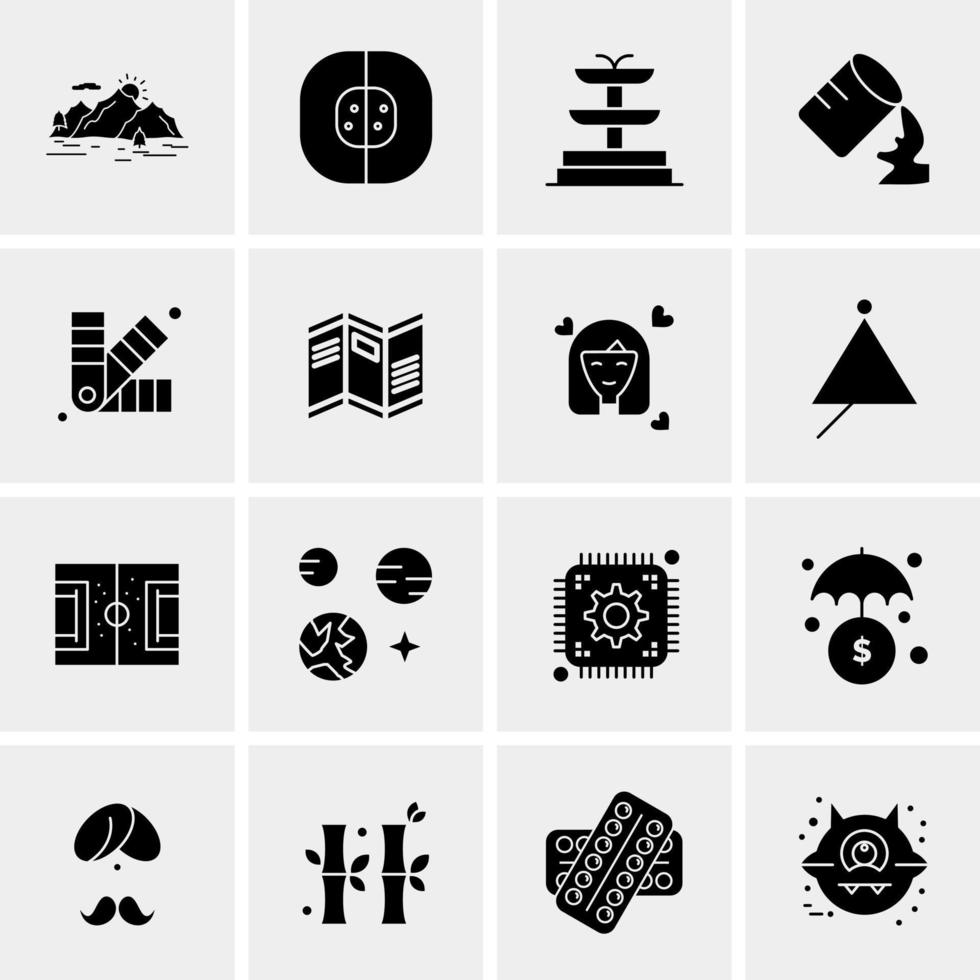 16 iconos universales de negocios vector ilustración de icono creativo para usar en proyectos relacionados con la web y dispositivos móviles