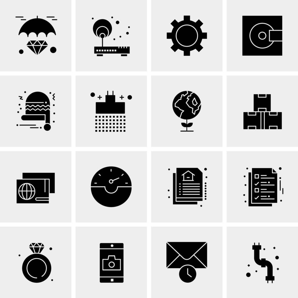 16 iconos universales de negocios vector ilustración de icono creativo para usar en proyectos relacionados con la web y dispositivos móviles