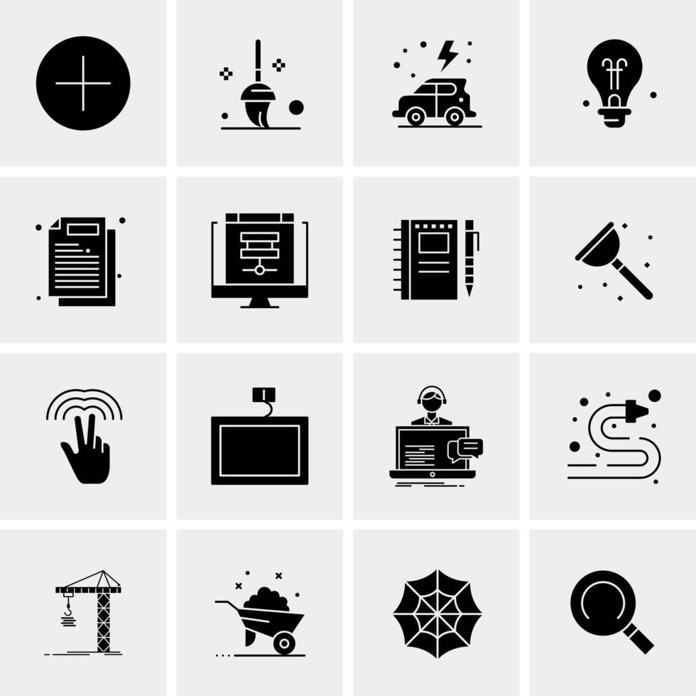 16 iconos universales de negocios vector ilustración de icono creativo para usar en proyectos relacionados con la web y dispositivos móviles