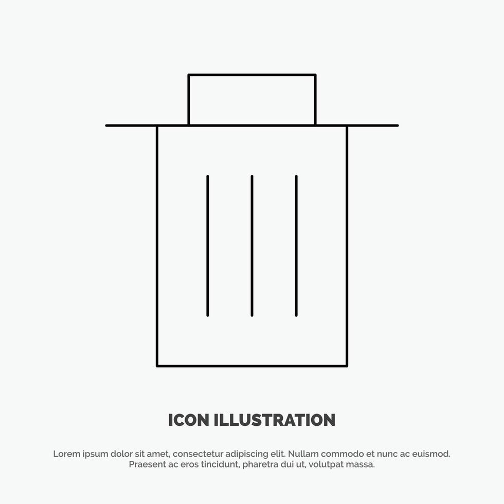 Delete Interface Trash User Line Icon Vector