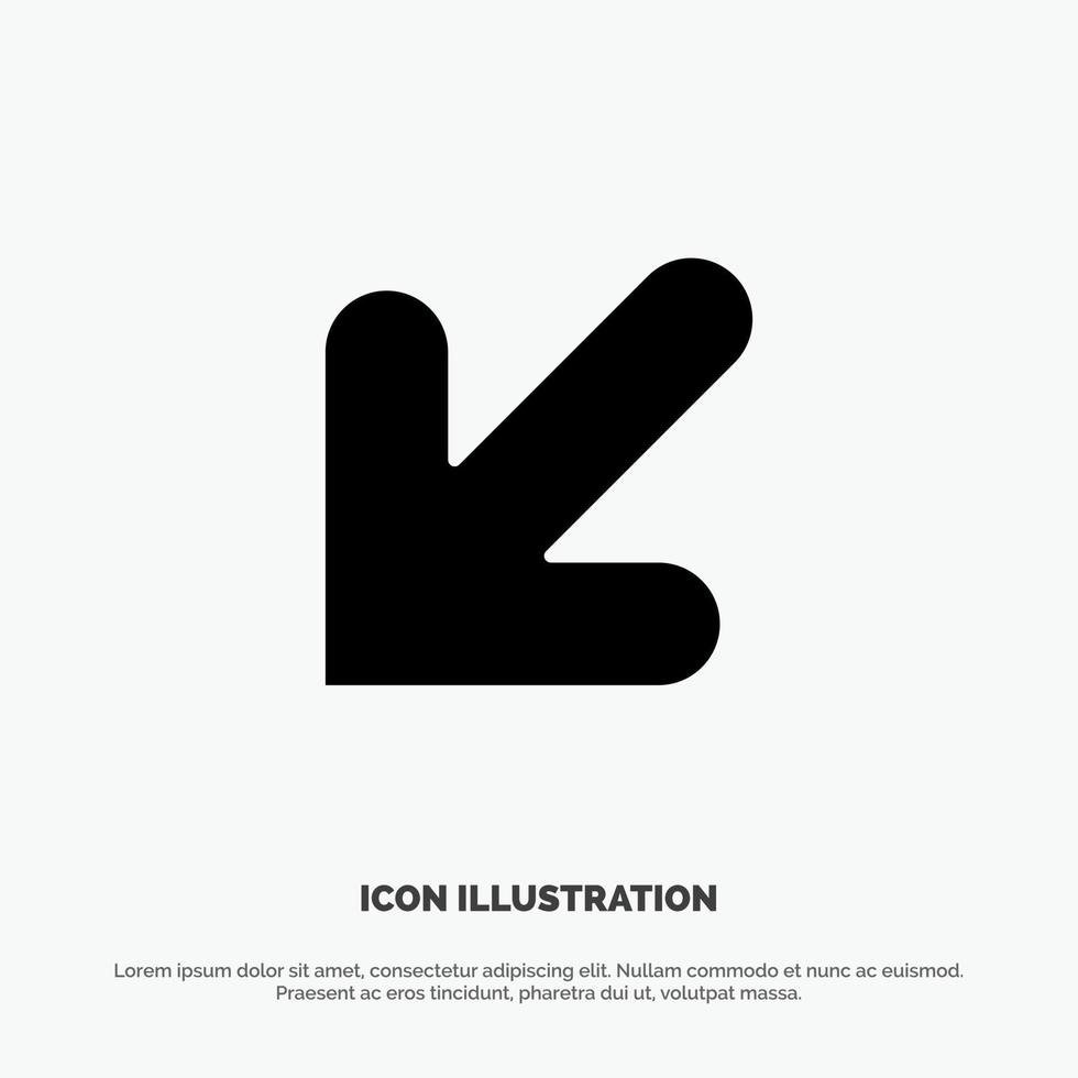 Arrow  Down Left solid Glyph Icon vector