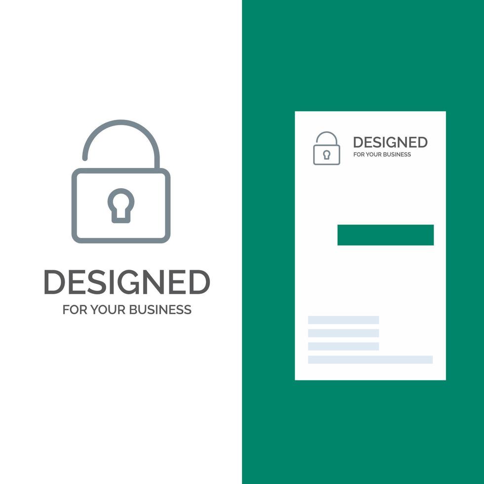 Unlock Lock Security Grey Logo Design and Business Card Template vector