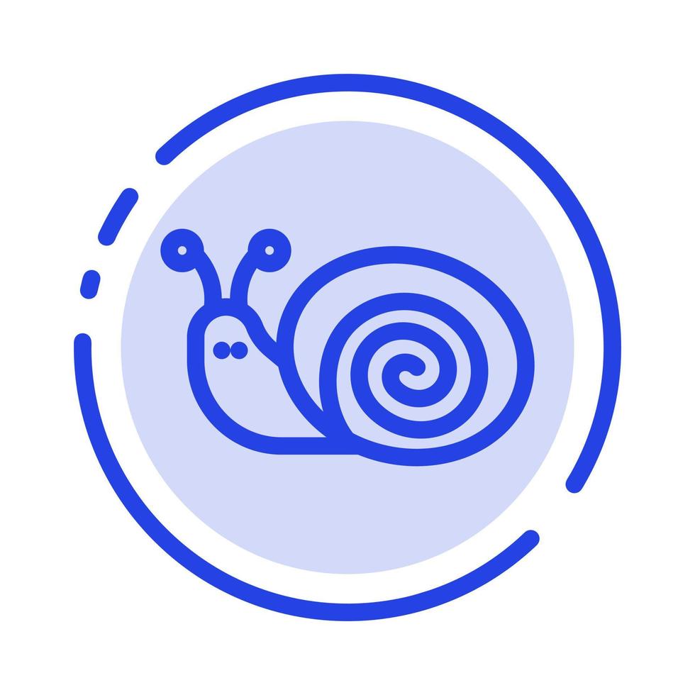 insecto pascua caracol primavera azul línea punteada icono de línea vector