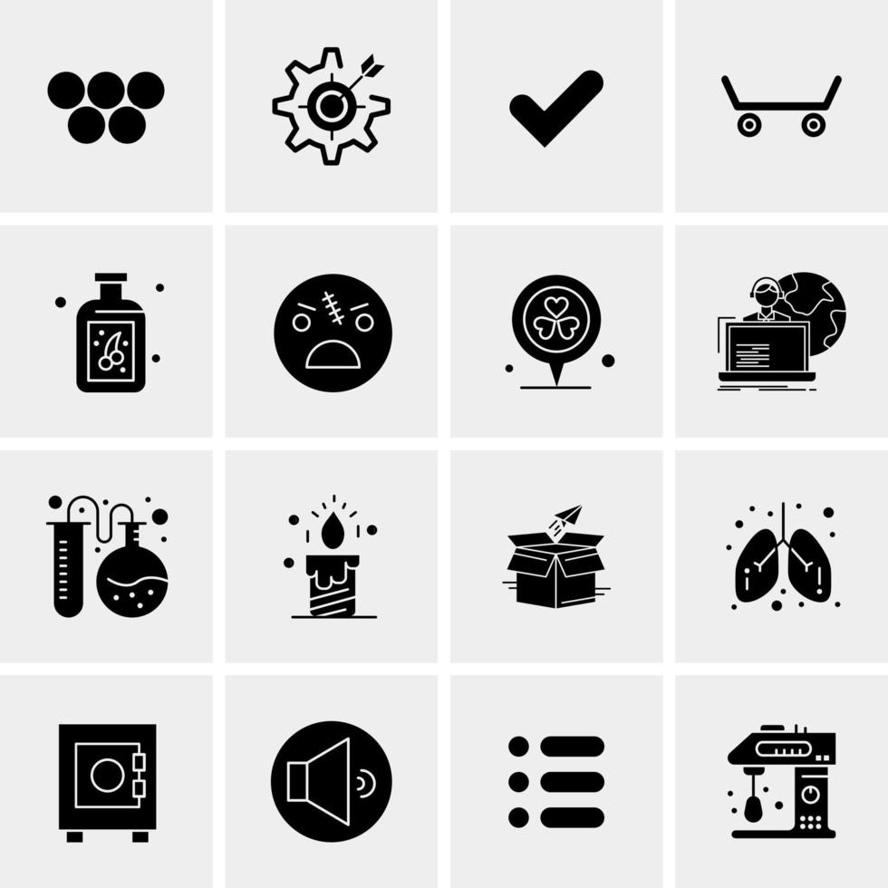 16 iconos universales de negocios vector ilustración de icono creativo para usar en proyectos relacionados con la web y dispositivos móviles