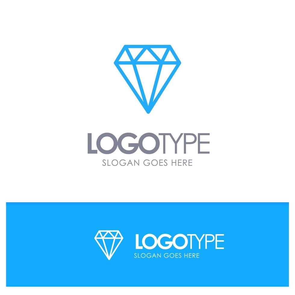 diamante joya joyería gam contorno azul logotipo lugar para eslogan vector