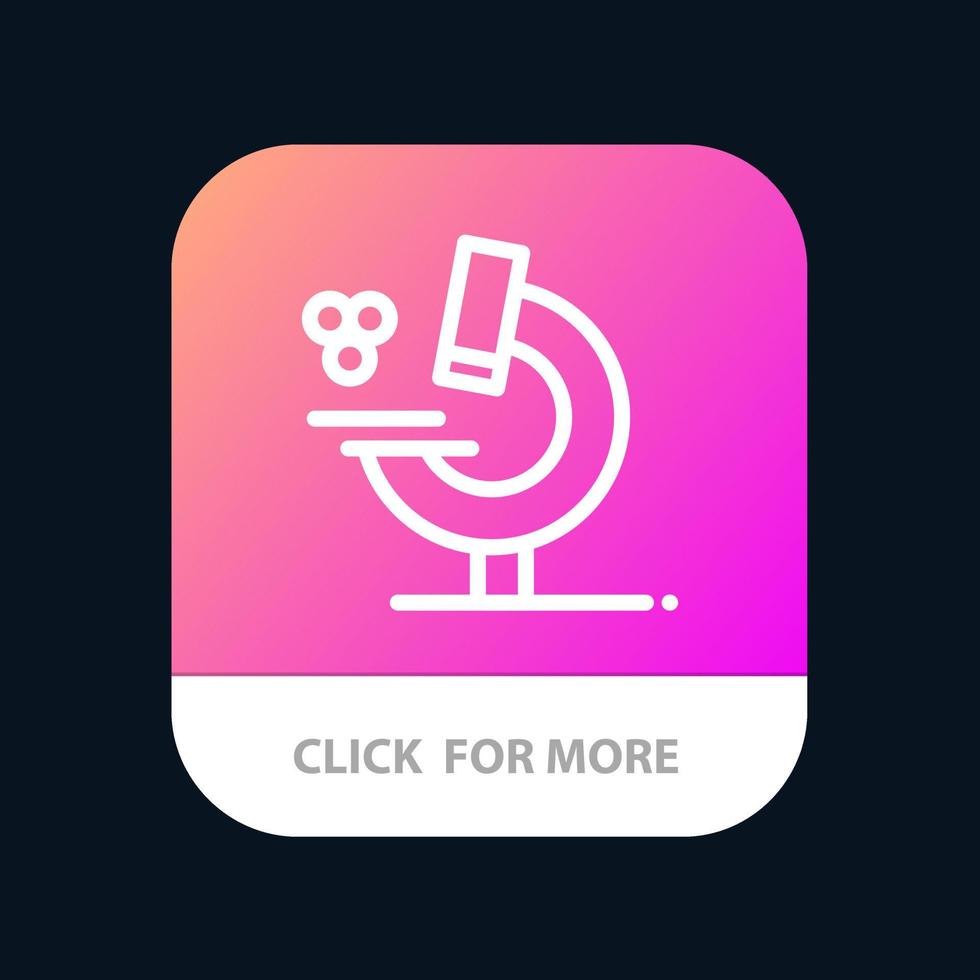 Education Microscope Science Mobile App Button Android and IOS Line Version vector