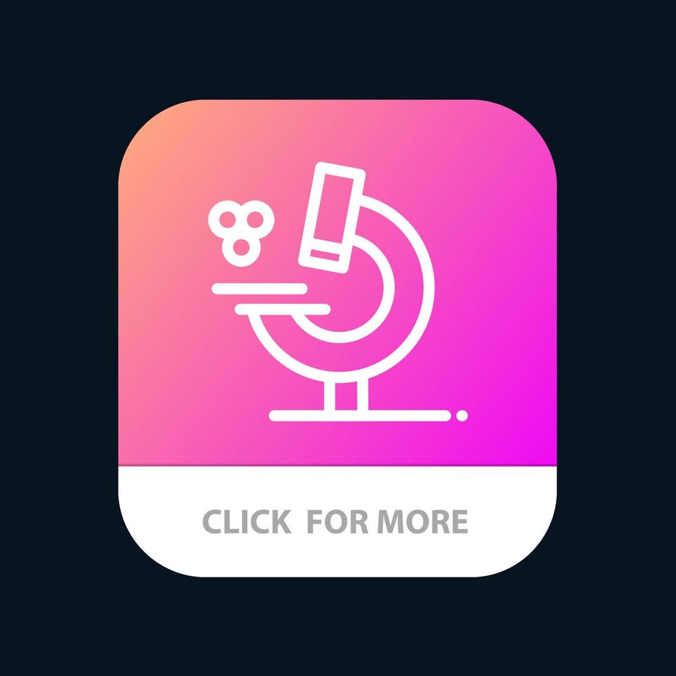 educación microscopio ciencia botón de aplicación móvil versión de línea android e ios vector