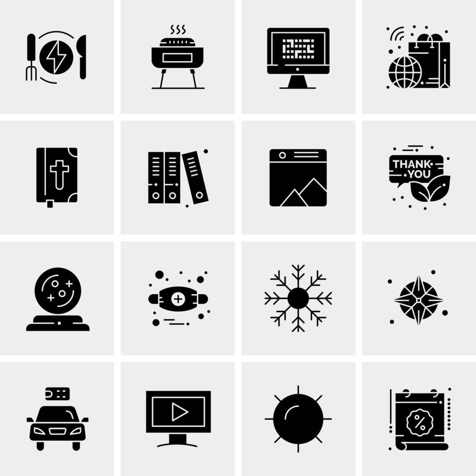 16 iconos universales de negocios vector ilustración de icono creativo para usar en proyectos relacionados con la web y dispositivos móviles