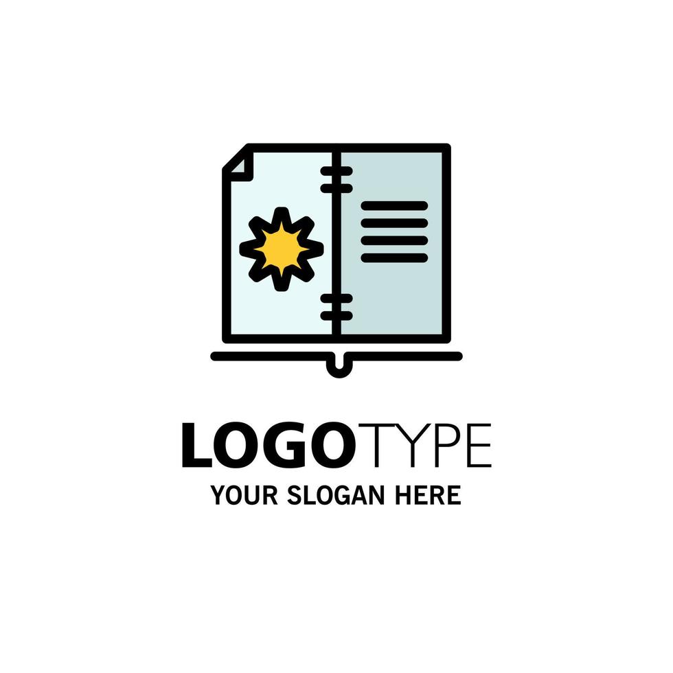 Book Guide Hardware Instruction Business Logo Template Flat Color vector