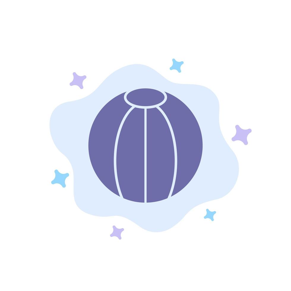Ball Beach Beach Ball Toy Blue Icon on Abstract Cloud Background vector