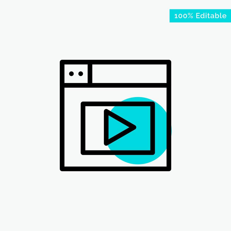 Web Design Video turquoise highlight circle point Vector icon