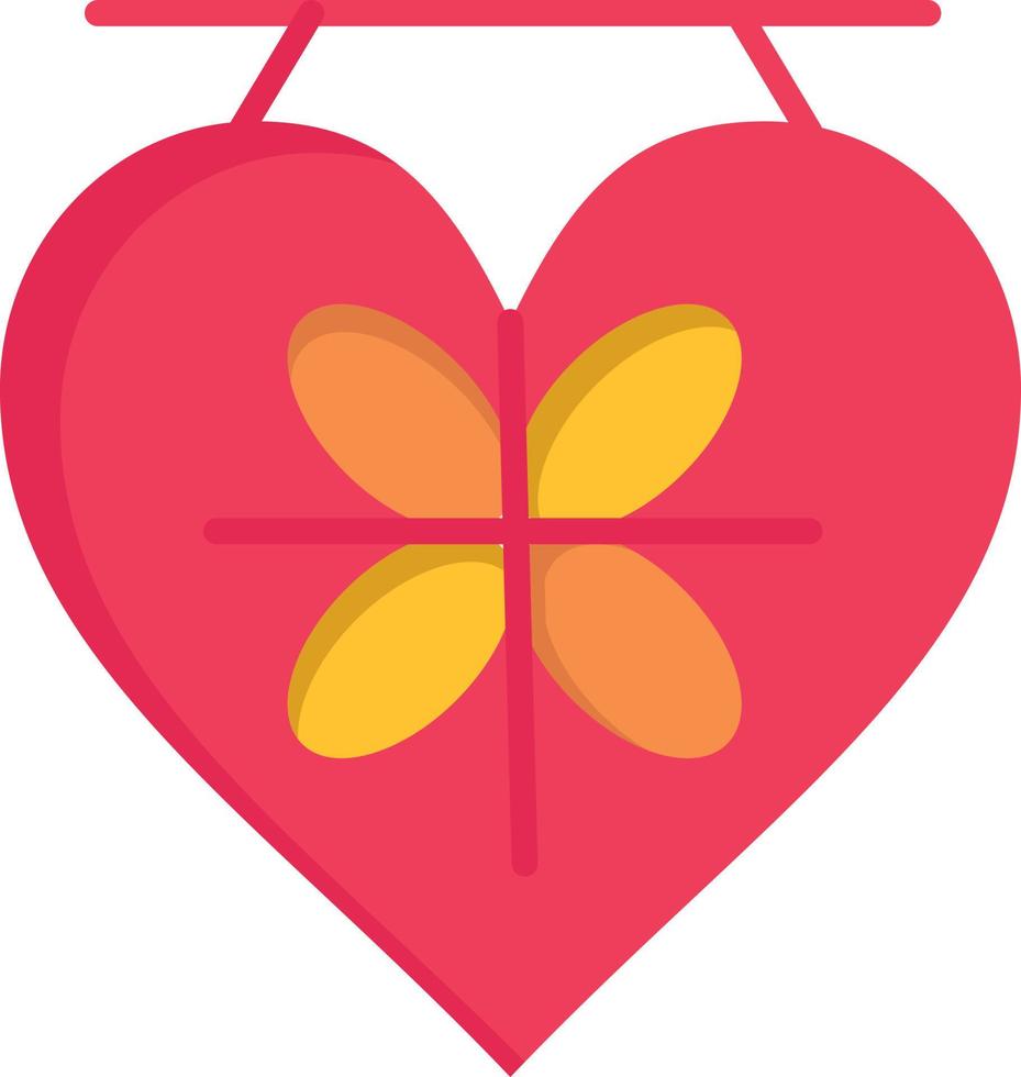 tablero amor corazón boda plano color icono vector icono banner plantilla