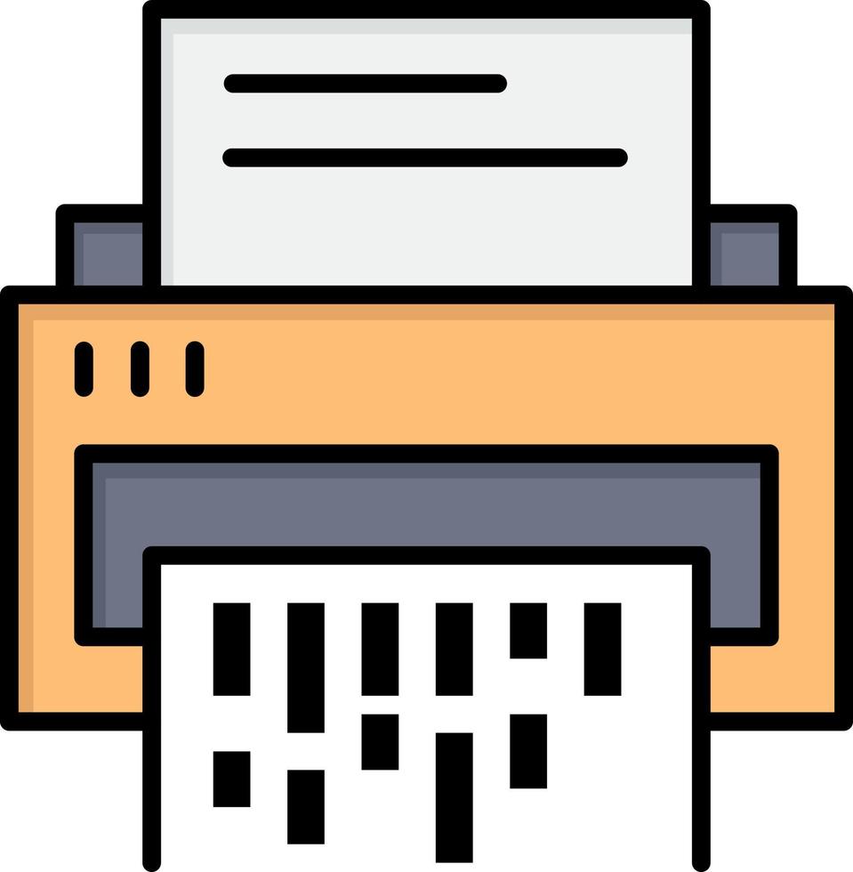 Confidential Data Delete Document File Information Shredder  Flat Color Icon Vector icon banner Template