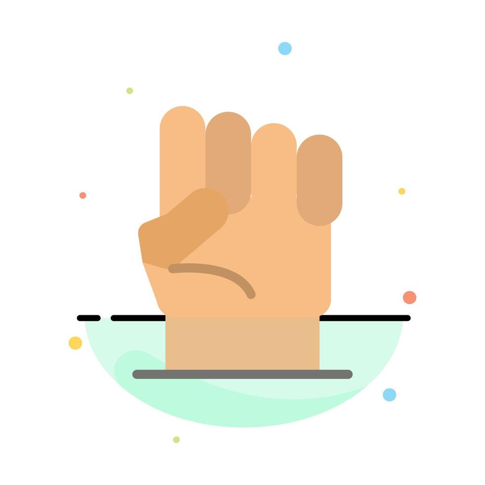 Freedom Hand Human Power Strength Abstract Flat Color Icon Template vector