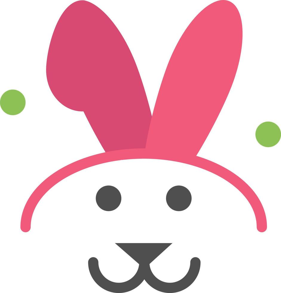 Bunny Easter Rabbit  Flat Color Icon Vector icon banner Template