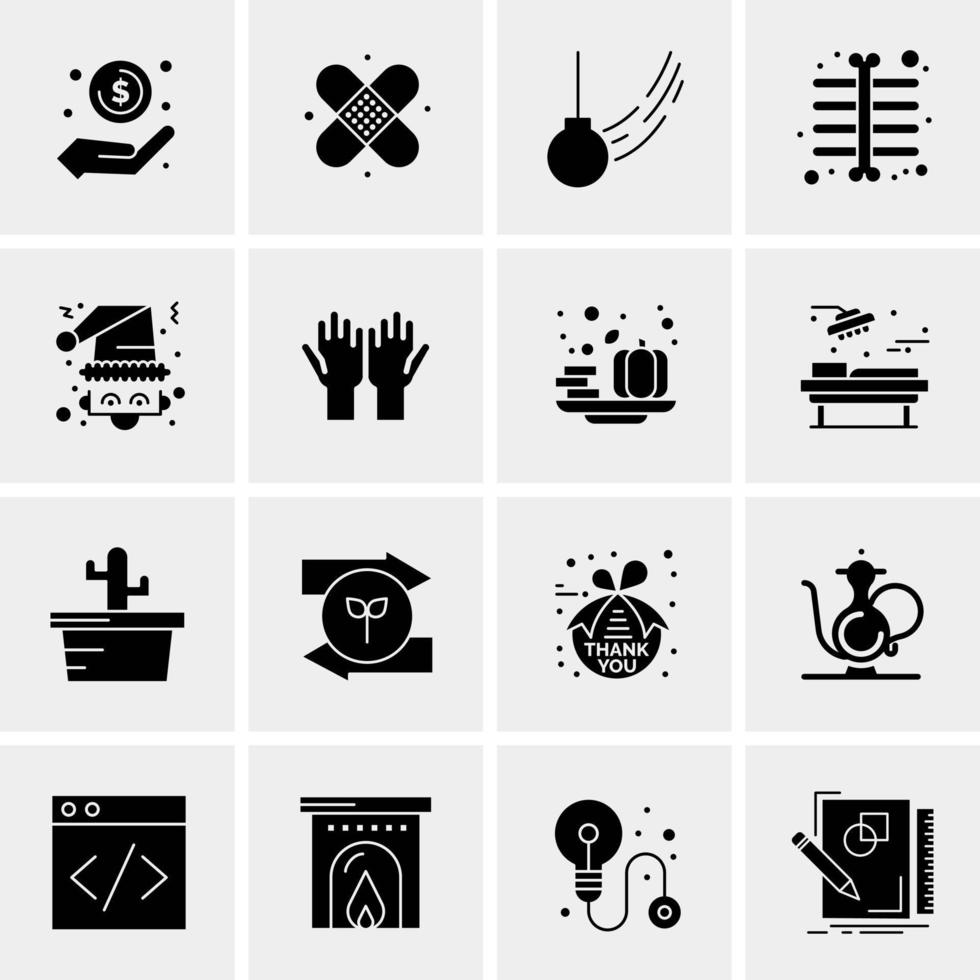 16 iconos universales de negocios vector ilustración de icono creativo para usar en proyectos relacionados con la web y dispositivos móviles