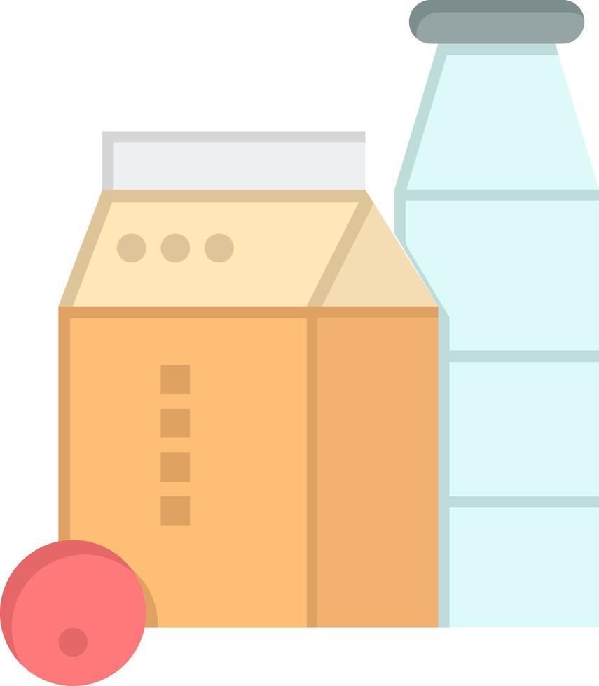 caja de leche botella compras color plano icono vector icono banner plantilla