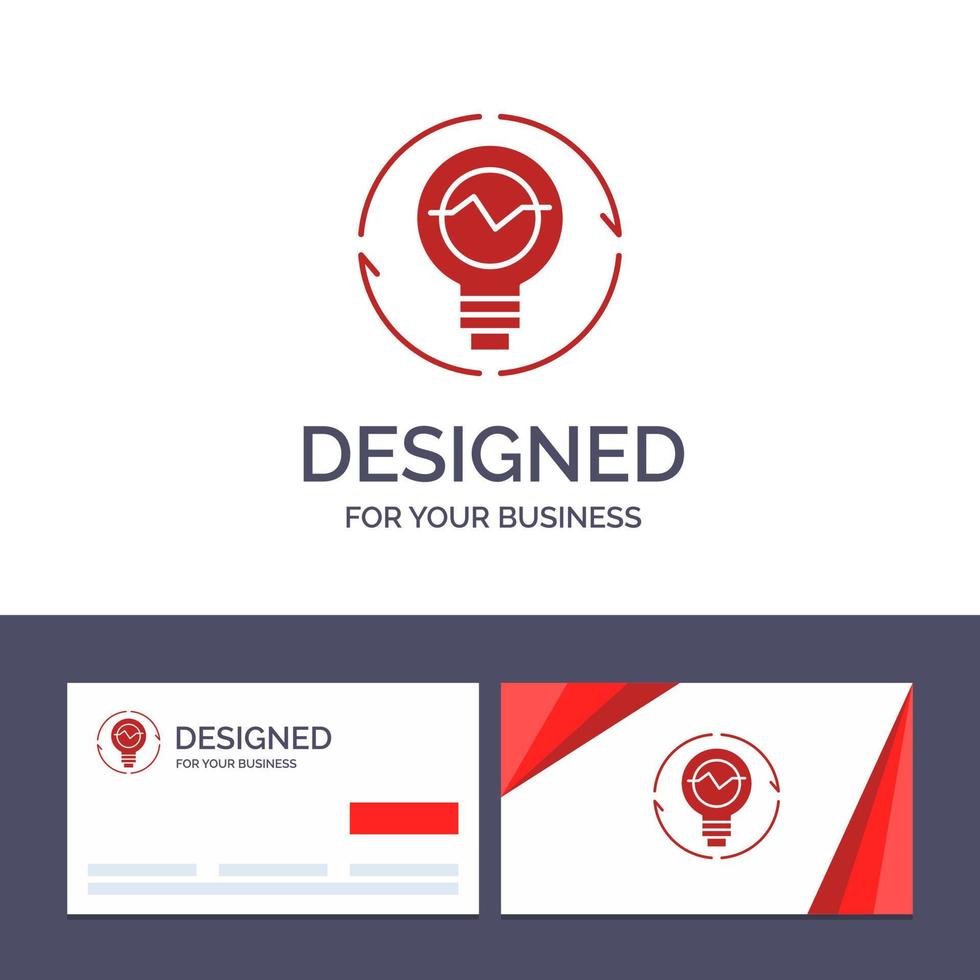 Creative Business Card and Logo template Bulb Concept Generation Idea Innovation Light Light bulb Vector Illustration