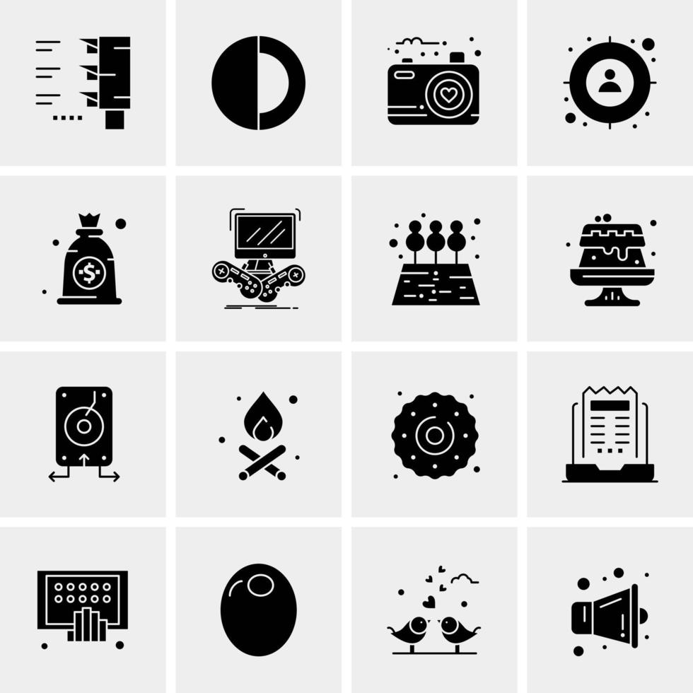 16 iconos universales de negocios vector ilustración de icono creativo para usar en proyectos relacionados con la web y dispositivos móviles